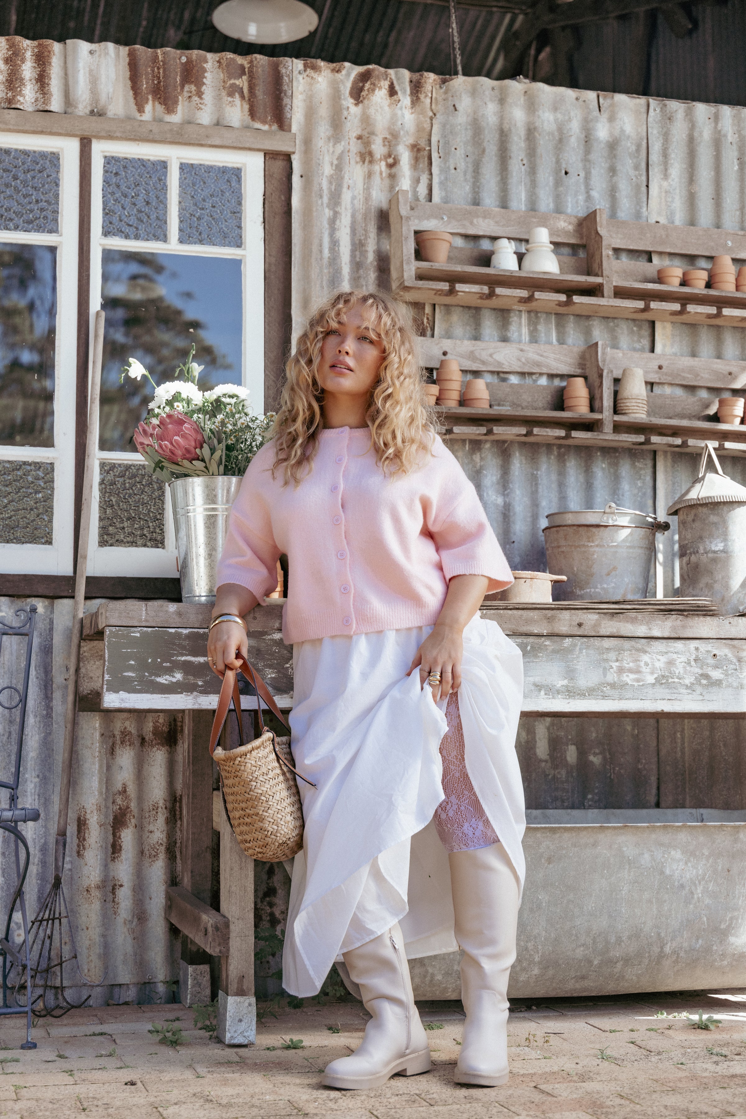 Felicity Lace Stockings - White