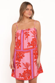 Lilith Mini Dress - Pink Tile