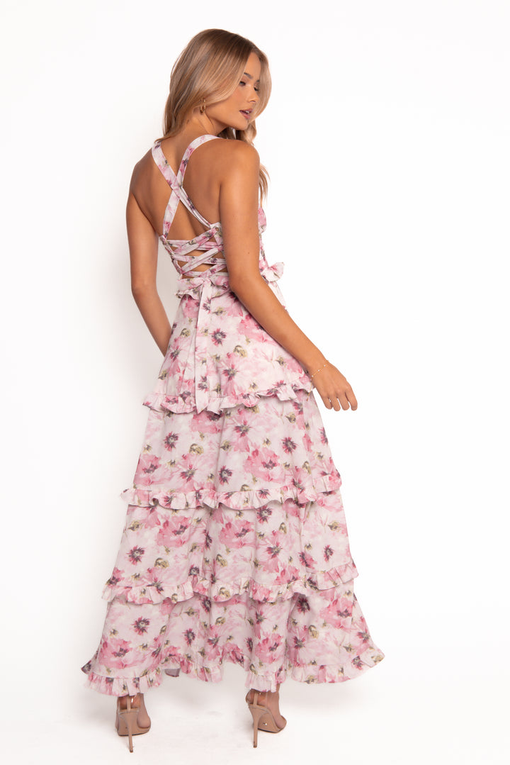 Collective Dress - Lillee Tiered Maxi Dress - Pink Bloom image 4