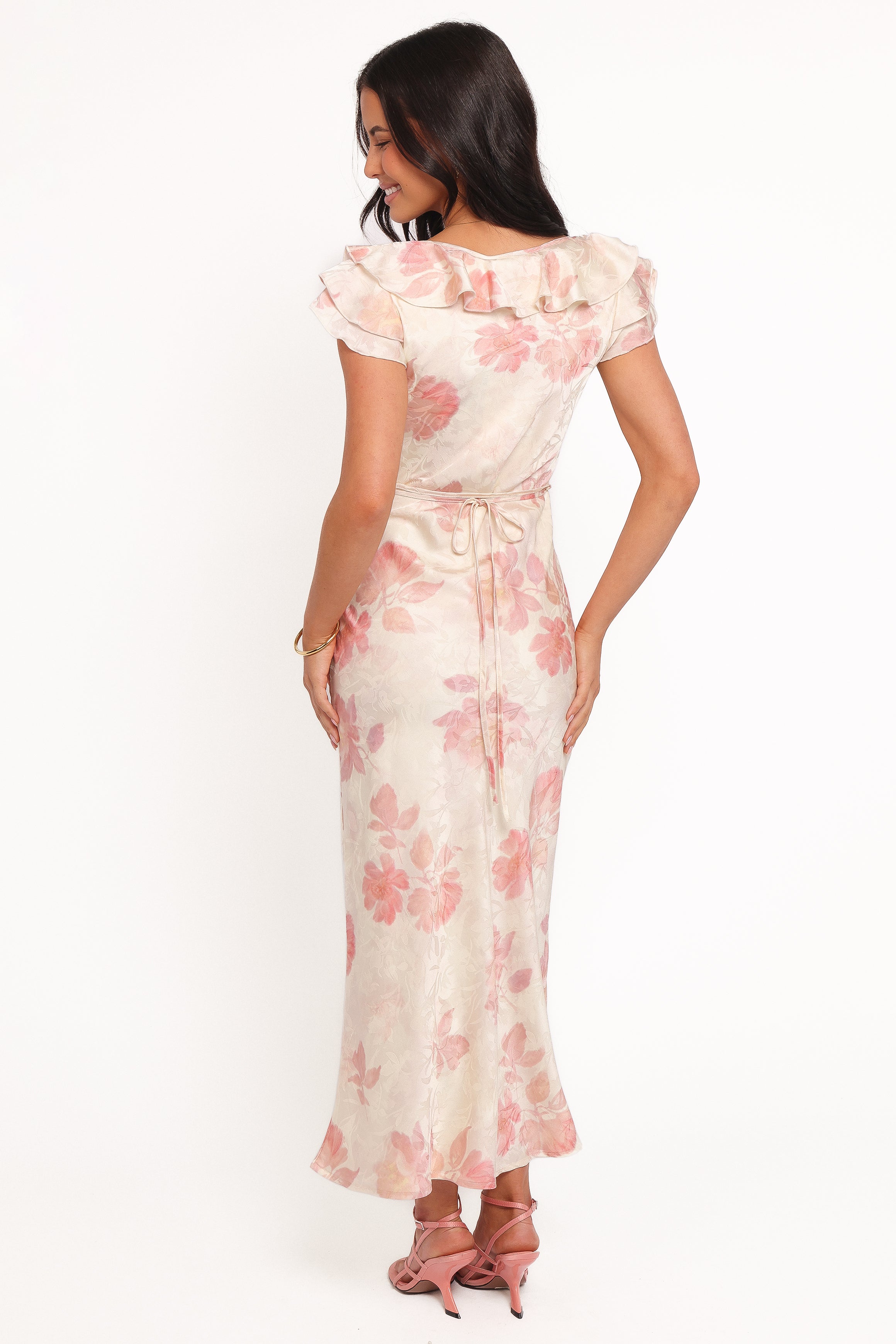 Liona Midi Dress - Cream Floral