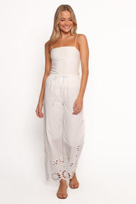 Lola Cut Out Detail Pants - White