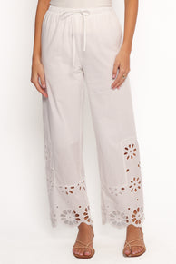 Lola Cut Out Detail Pants - White