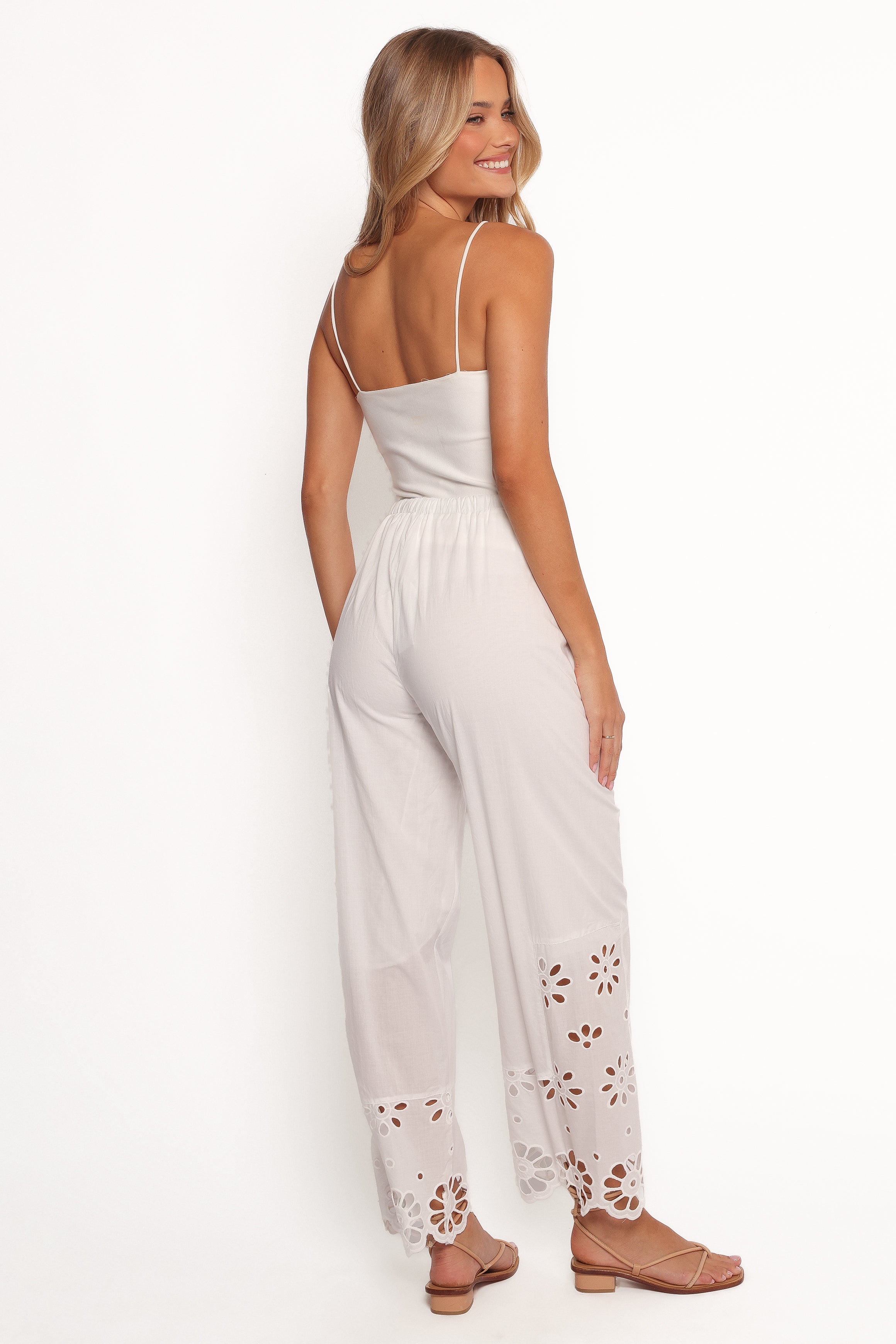 Lola Cut Out Detail Pants - White