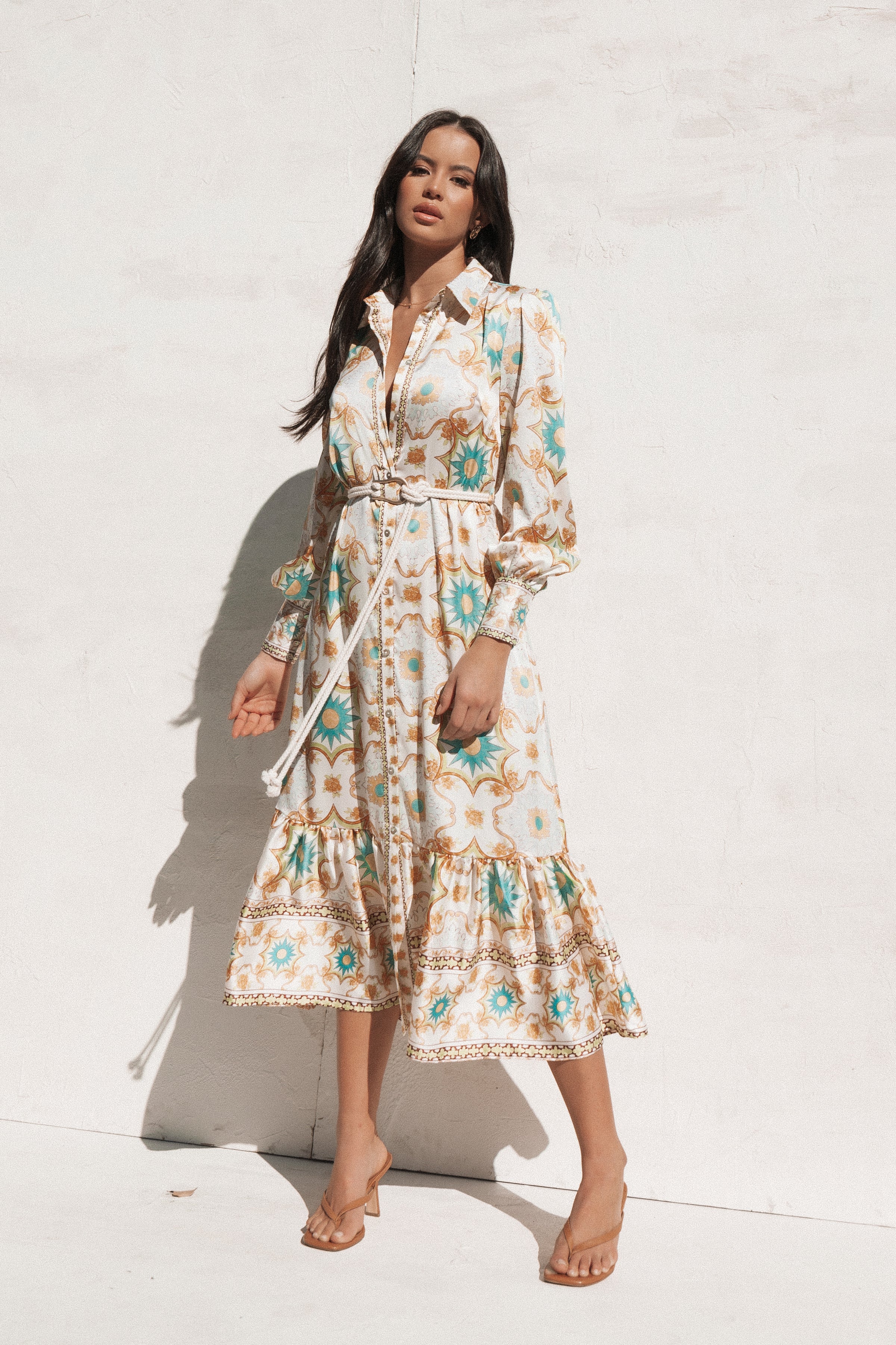 Lorena Maxi Dress - White Multi