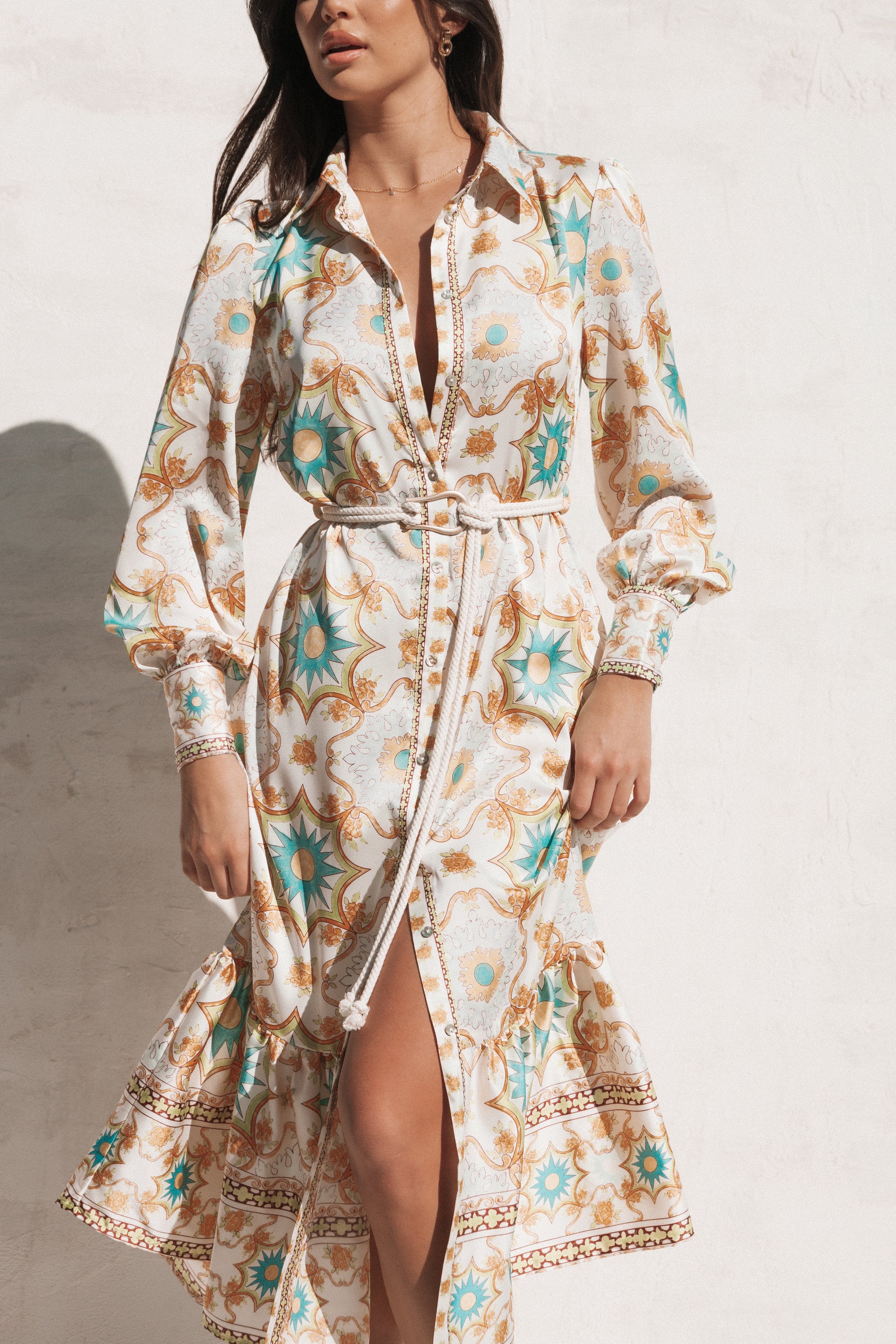 Lorena Maxi Dress - White Multi