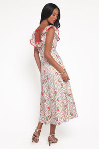 Lucille Maxi Dress - Coral Wildflower