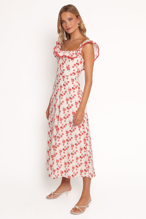 Lucille Maxi Dress - Red Floral