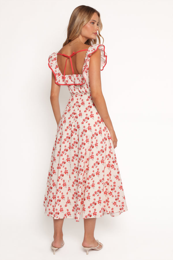 Lucille Maxi Dress - Red Floral