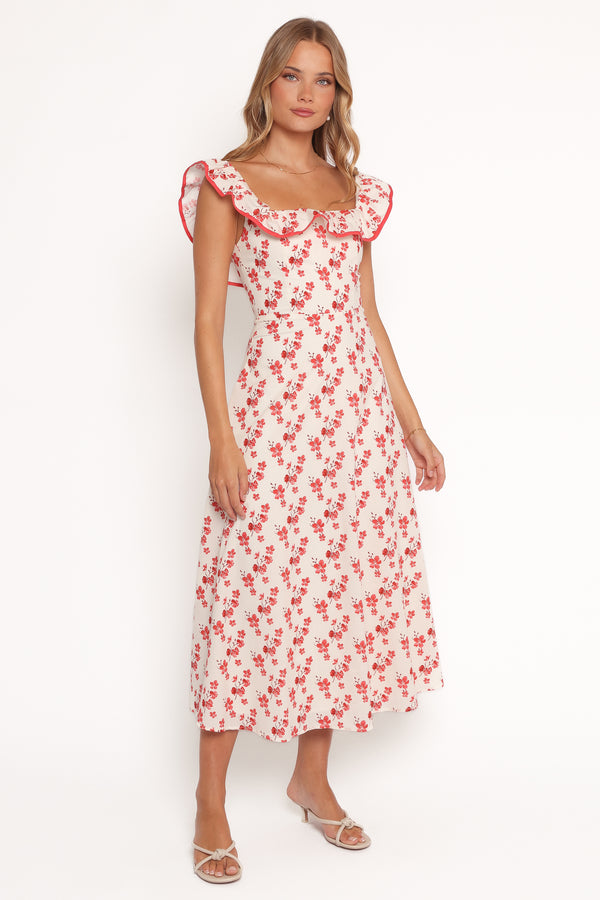 Lucille Maxi Dress - Red Floral