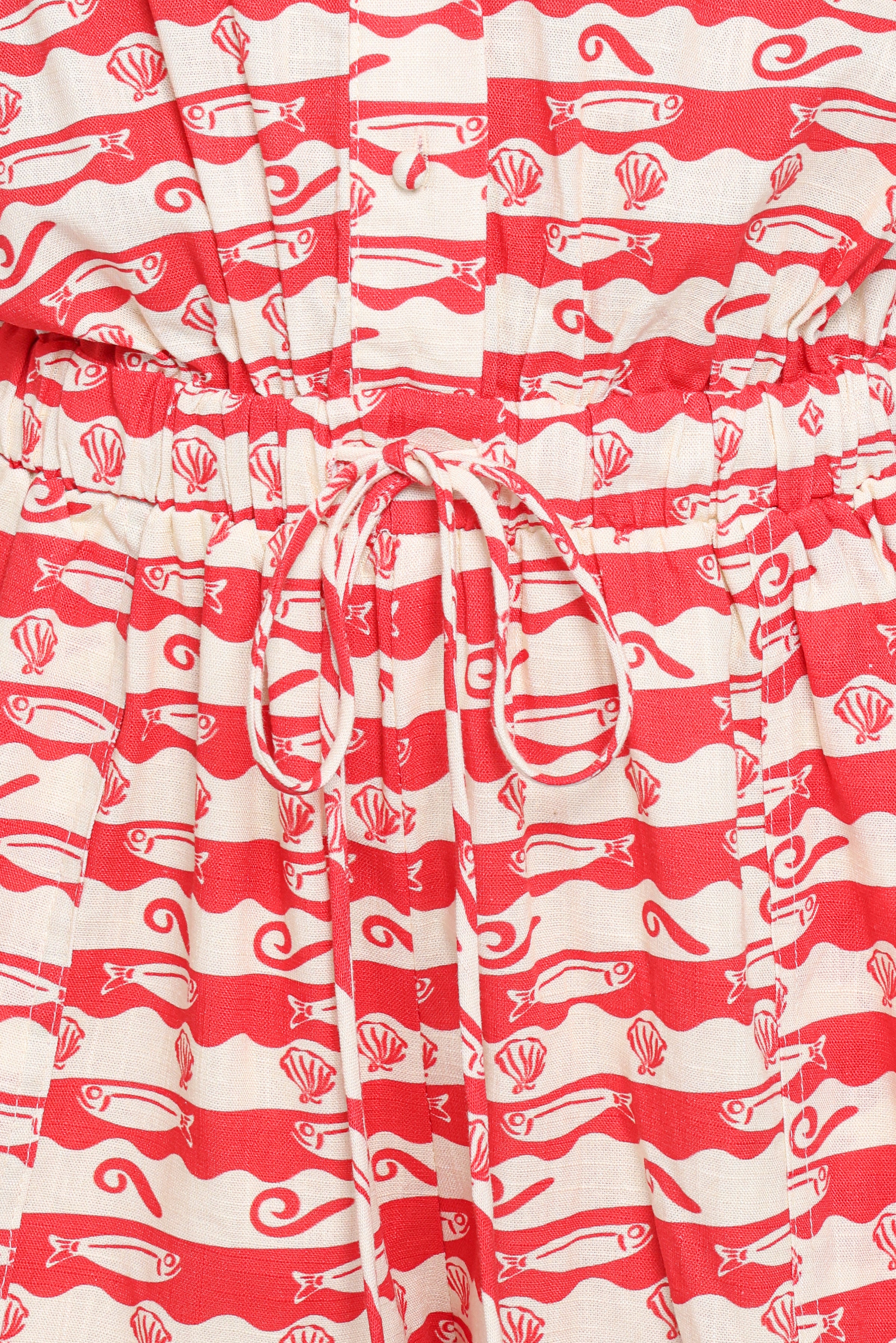 Lucinda Button Front Playsuit - Sardine Print