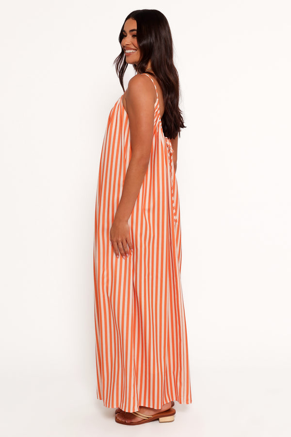 Lumina Maxi Dress - Orange Beige Stripe