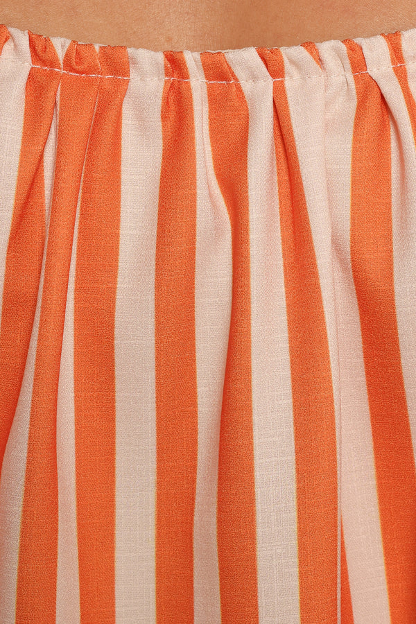 Lumina Maxi Dress - Orange Beige Stripe