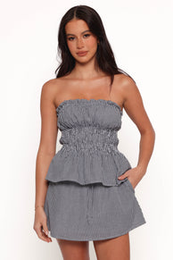 Luna Skirt Set - Black White Gingham