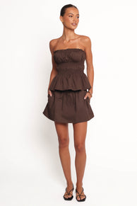 Luna Skirt Set - Chocolate Brown
