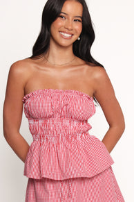 Luna Skirt Set - Red Gingham