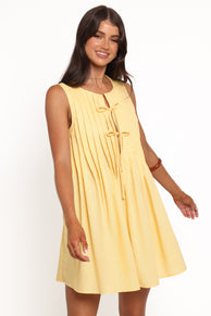 Madeline Mini Dress - Butter Yellow