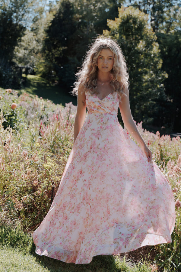 Madilyn Maxi Dress - Blurred Pink Floral