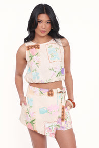 Maggie Wrap Skort Set - Lilac Floral