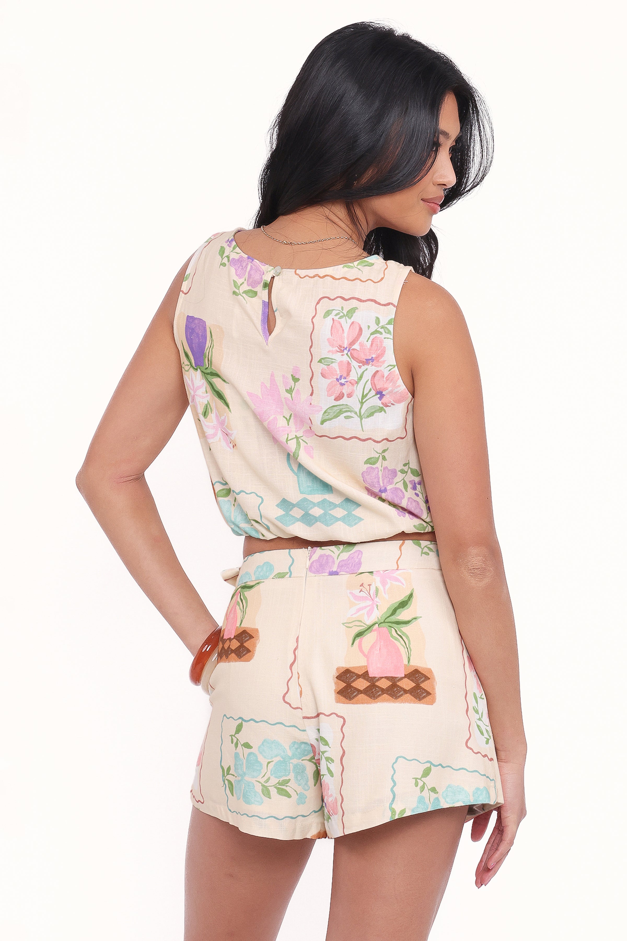 Maggie Wrap Skort Set - Lilac Floral