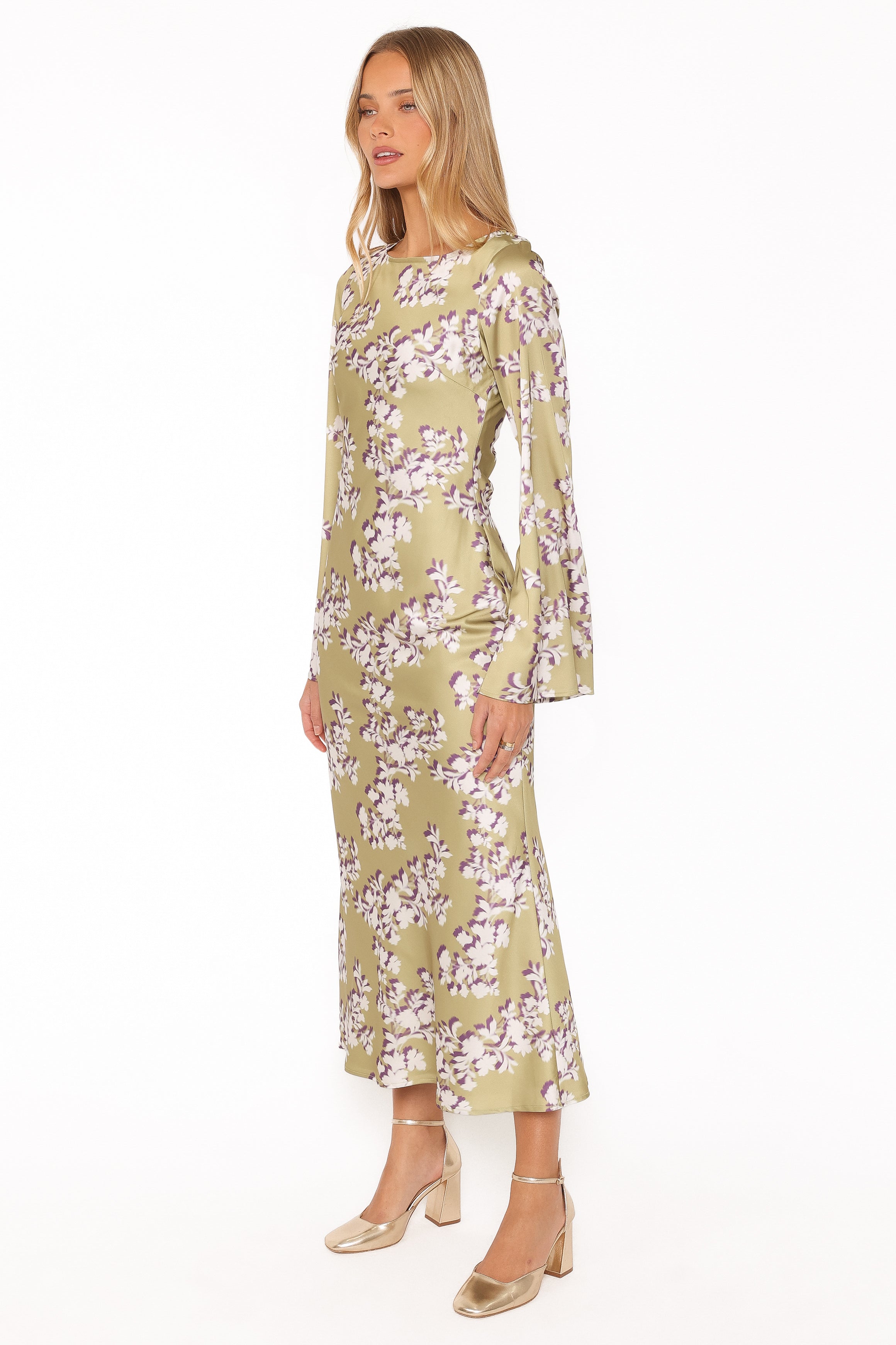 Maia Long Sleeve Maxi Dress - Green Rum Floral