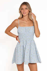 Makayla Mini Dress - Blue Floral