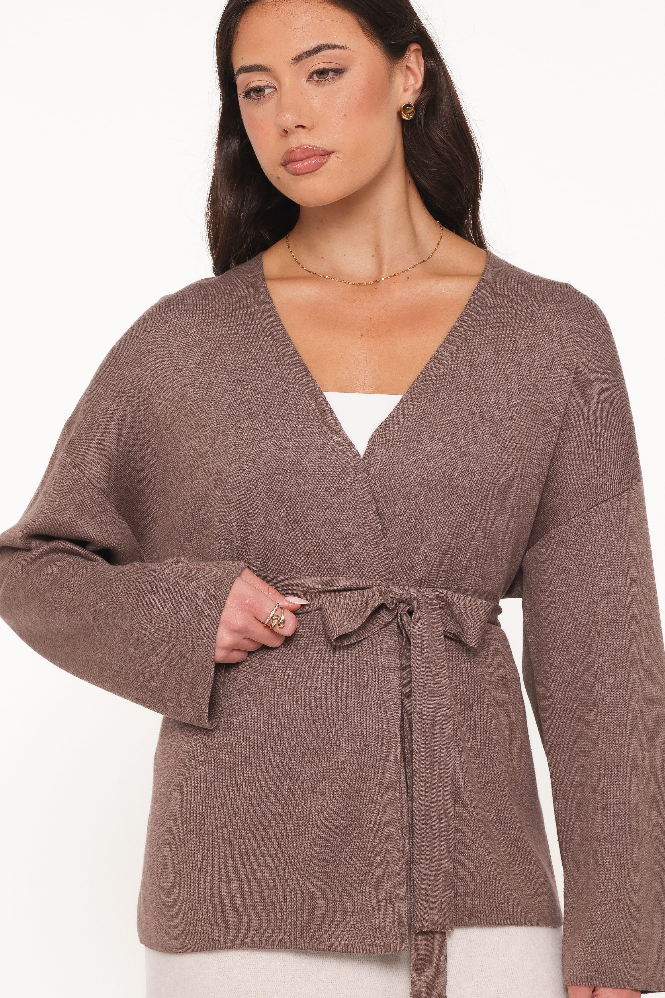 Mallory Wrap Cardigan - Brown