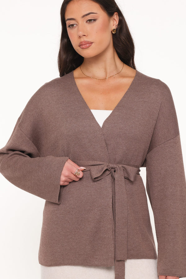 Mallory Wrap Cardigan - Brown