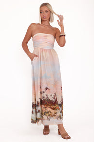 Marcia Midi Dress - Sunset Print
