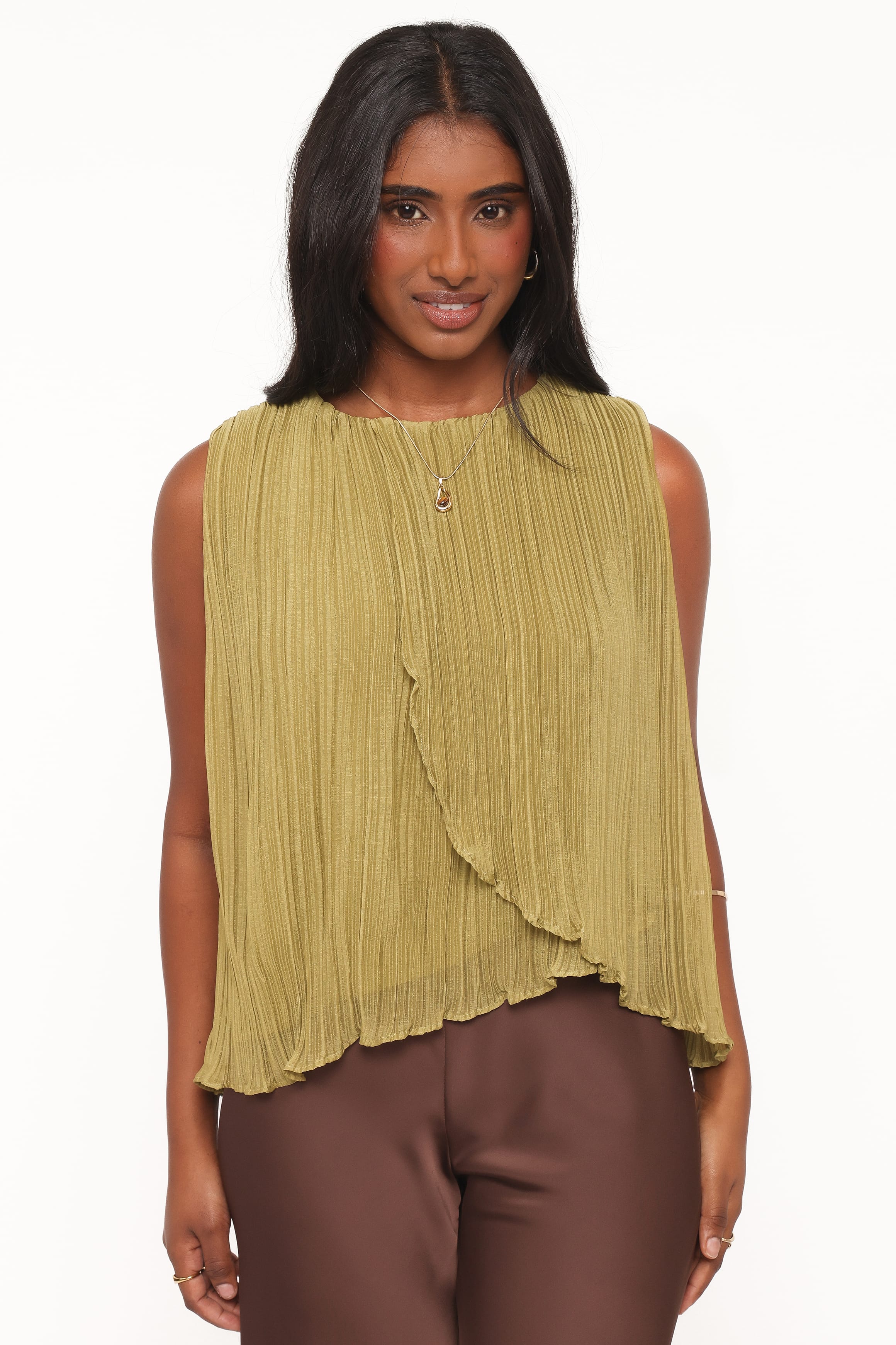 Marcia Plisse Top - Green