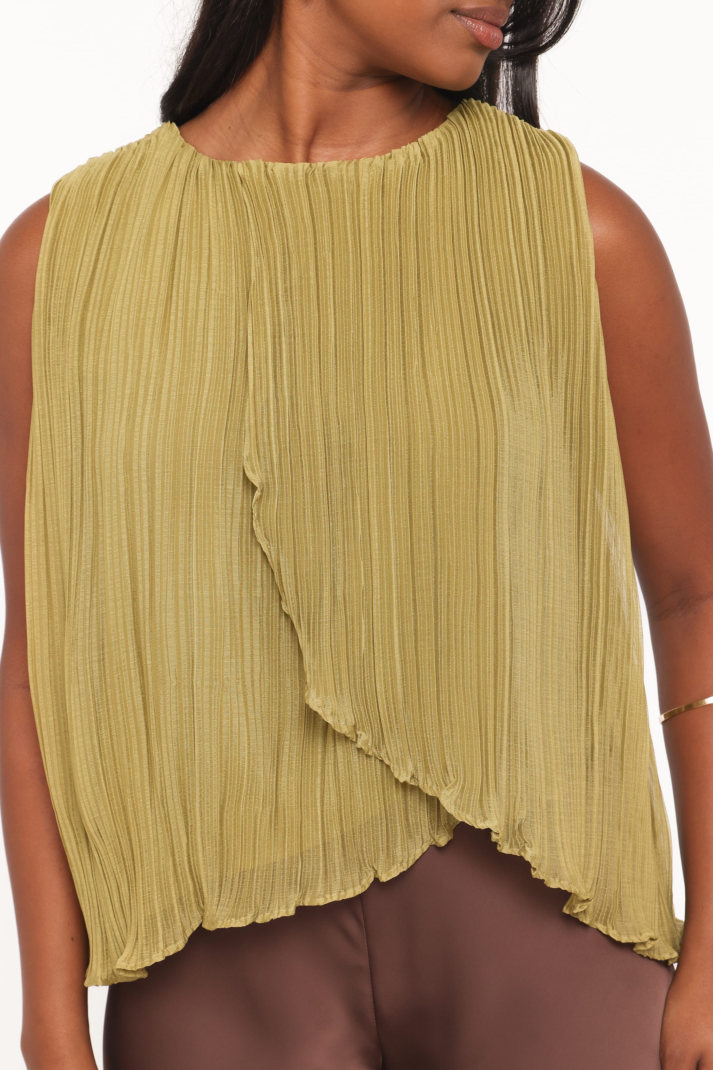 Marcia Plisse Top - Green
