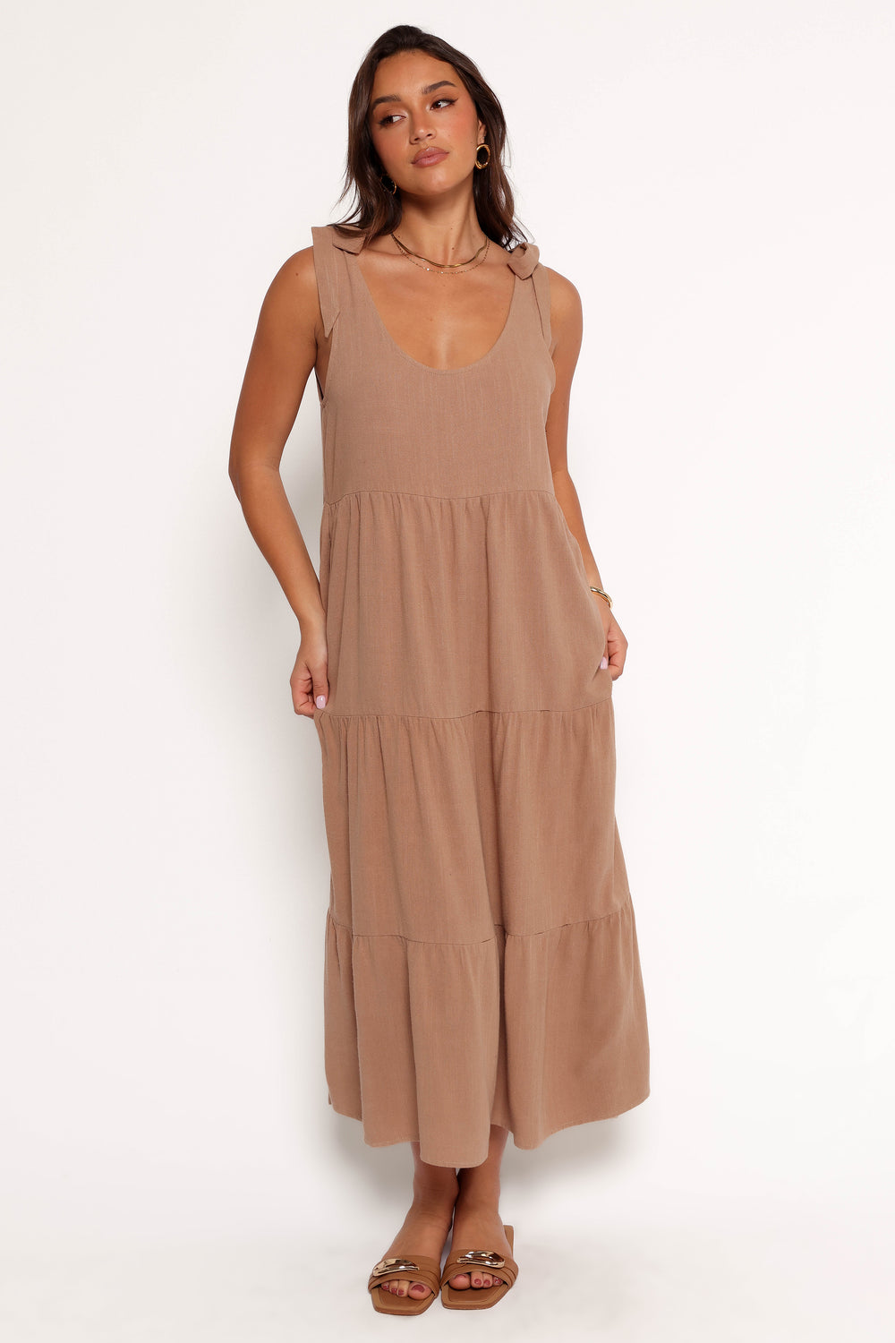 Collective Dress - Marcy Midi Dress - Mocha third image