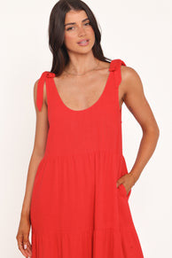 Marcy Midi Dress - Red