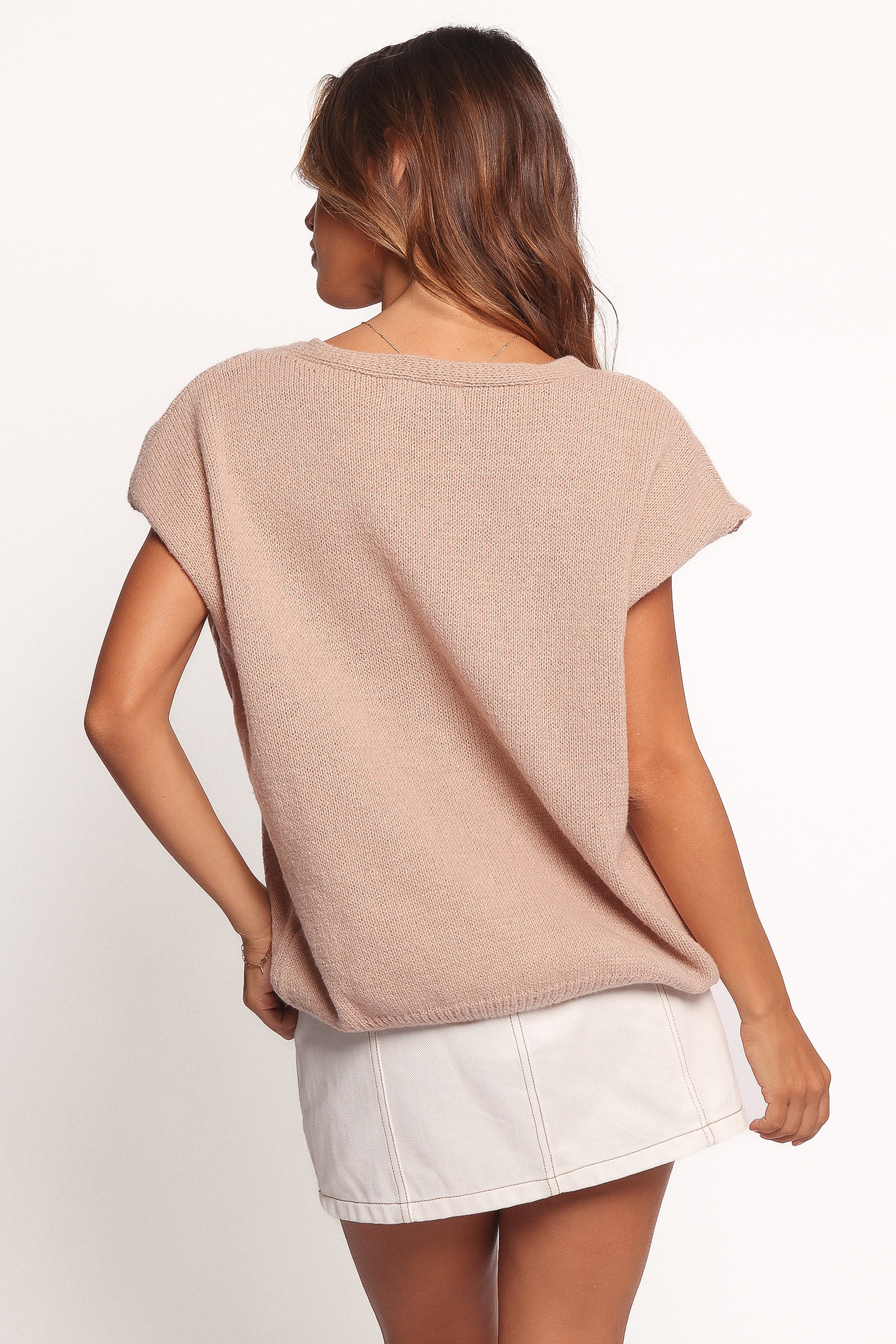 Mariana Knit Vest - Beige Marle
