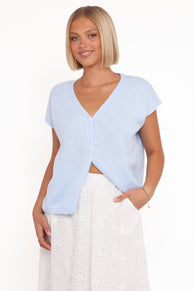 Mariana Knit Vest - Pale Blue