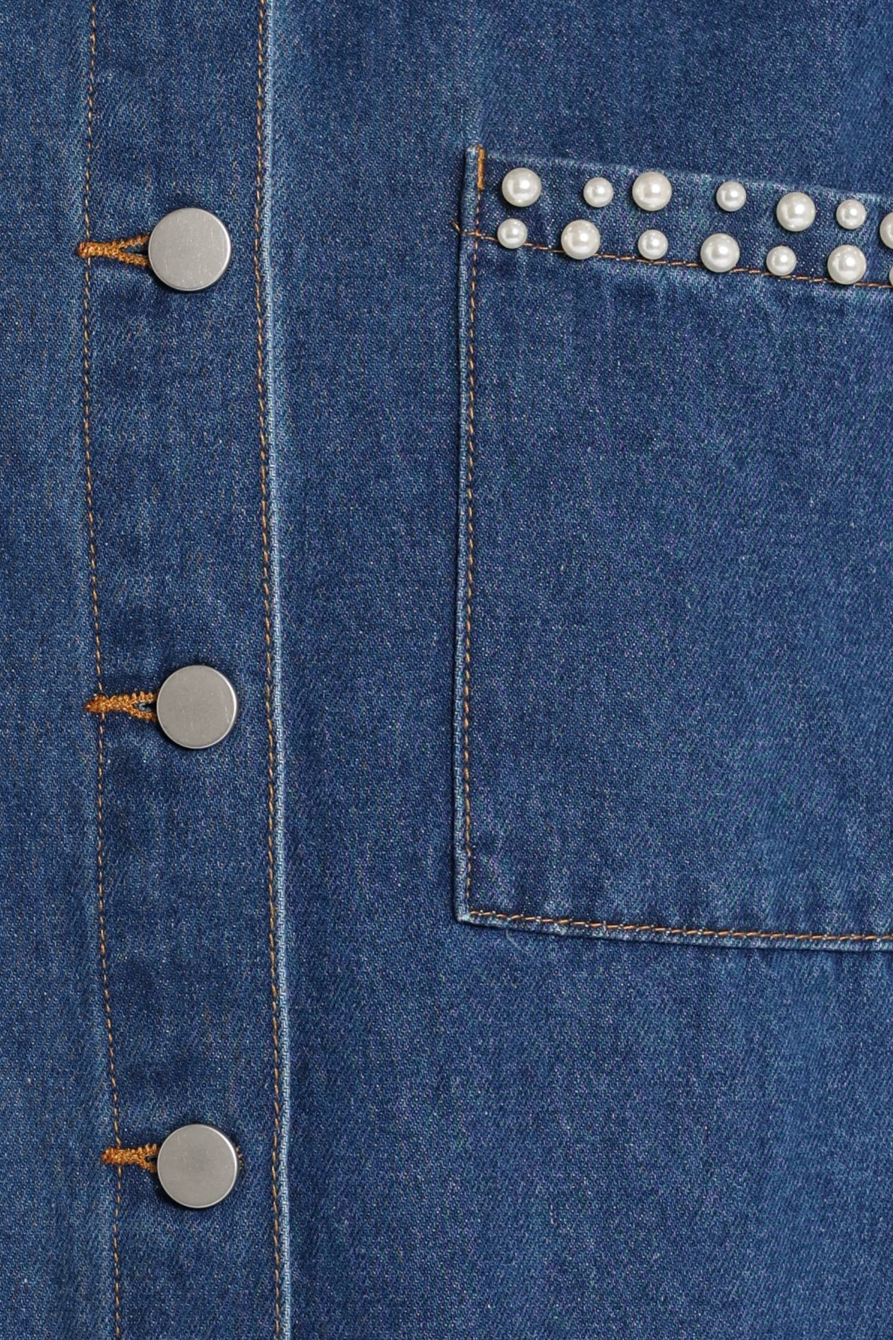 Mariska Pearl Denim Shirt - Indigo