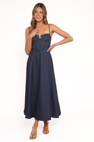 Marsden Denim Midi Dress - Indigo