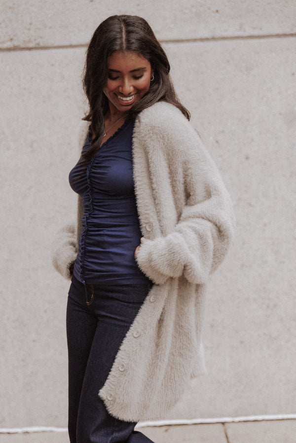 Saoirse Oversized Cardigan - Camel