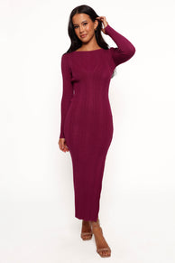 Mattie Long Sleeve Maxi Dress - Plum