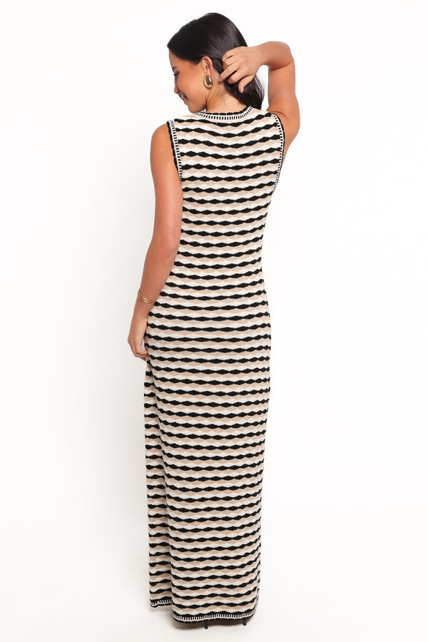 Maud Maxi Dress - Black/White