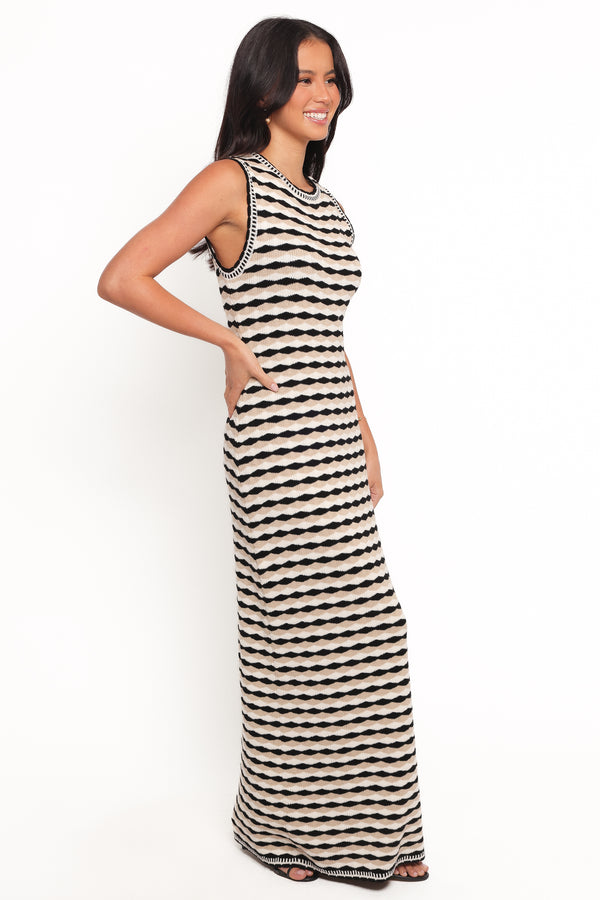 Maud Maxi Dress - Black/White