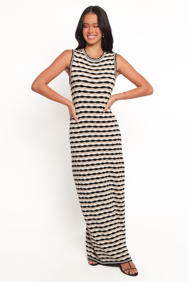 Maud Maxi Dress - Black/White