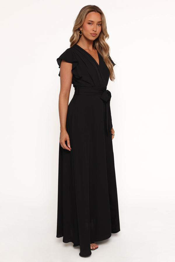 Maverick Wrap Maxi Dress - Black