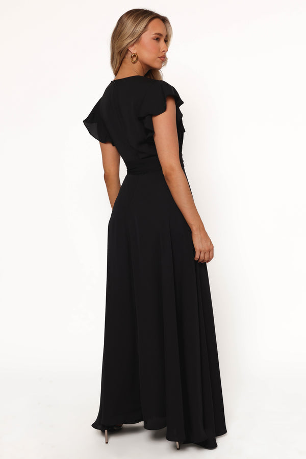 Maverick Wrap Maxi Dress - Black