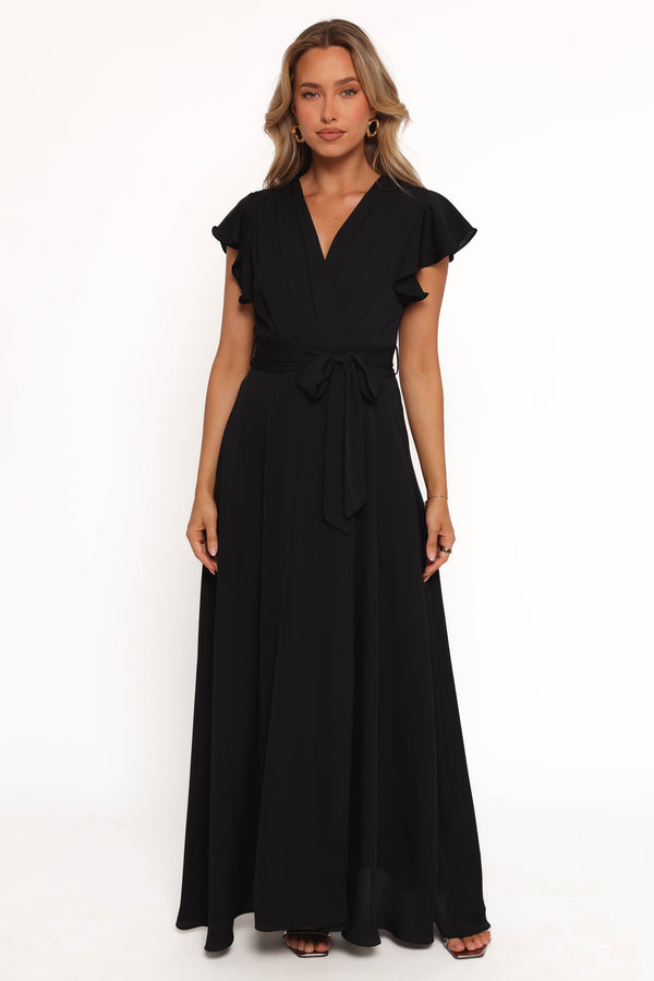 Maverick Wrap Maxi Dress - Black