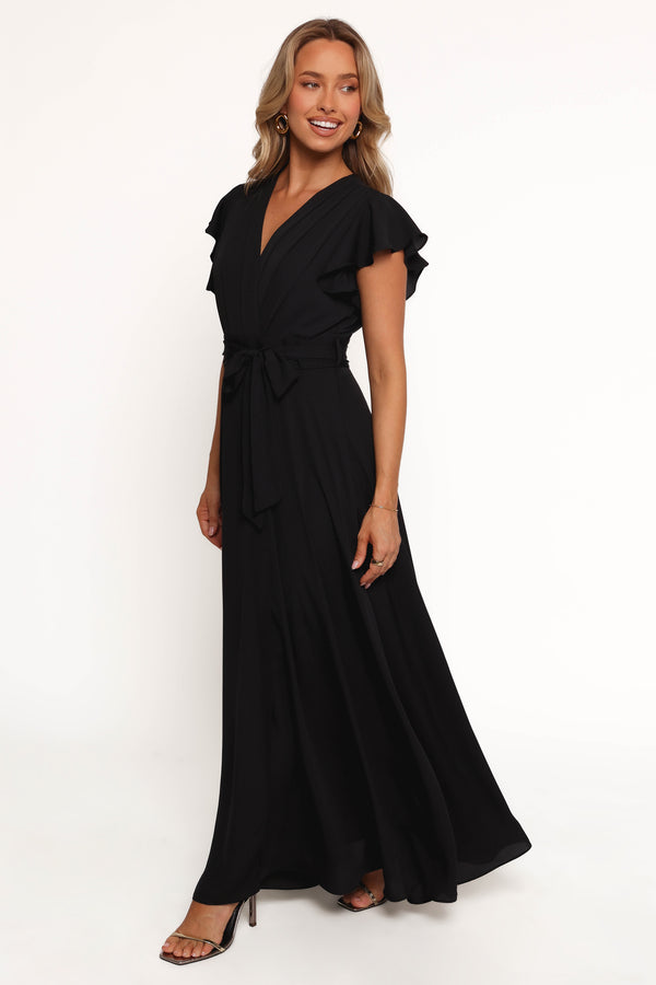 Maverick Wrap Maxi Dress - Black