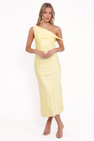 Mayfair Midi Dress - Butter Yellow