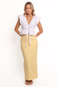 Meara Midi Skirt - Butter Yellow