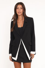 Melissa Layered Blazer - Black
