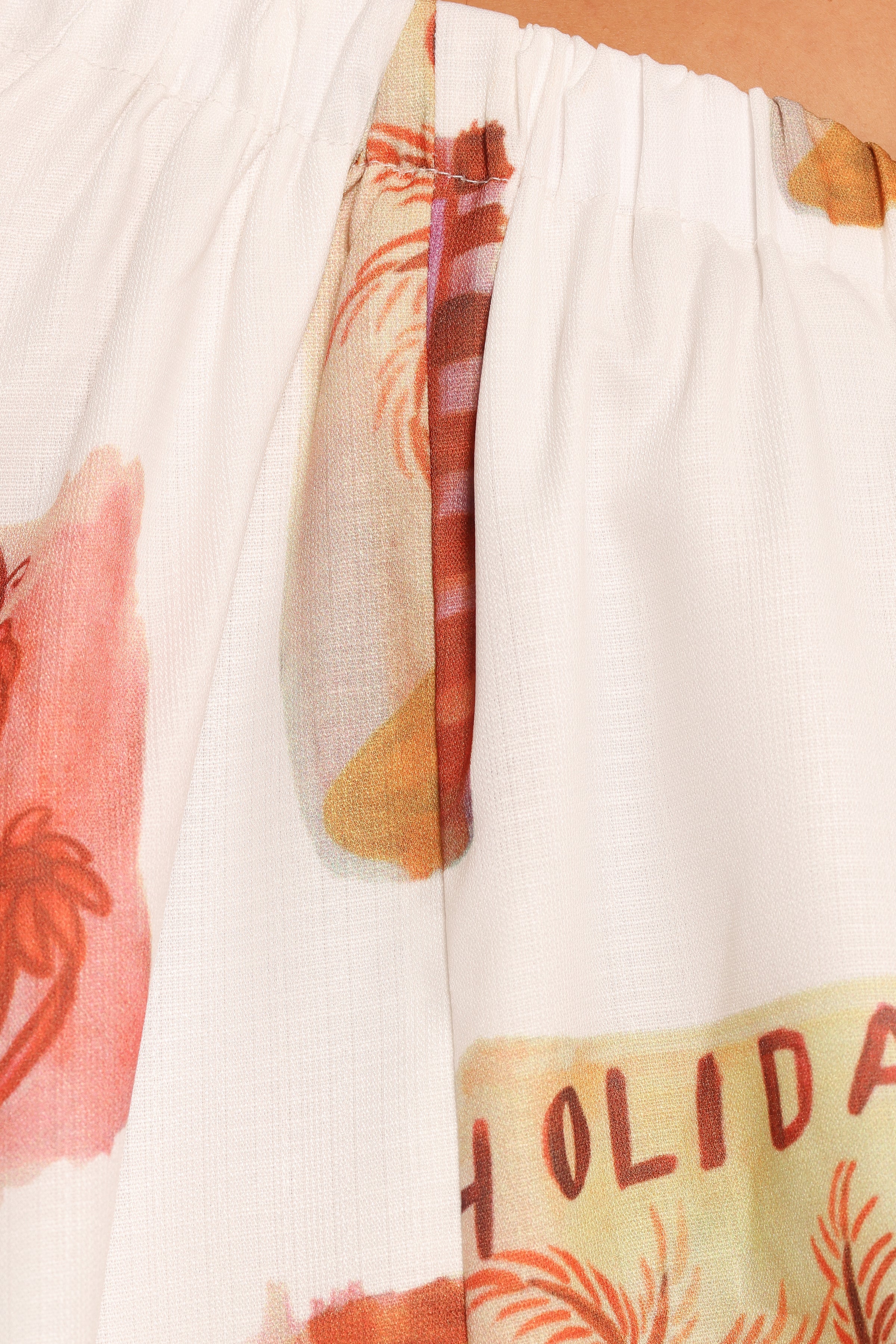 Mellie One Shoulder Playsuit - White Multi