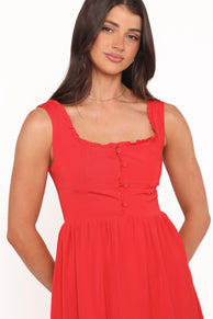 Melrose Midi Dress - Red